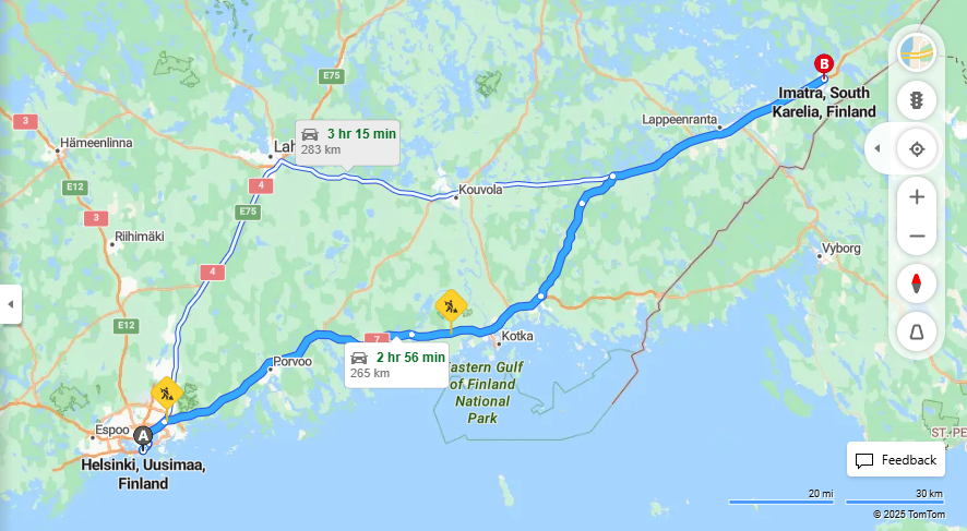 Helsingista Imatralle - Etaisyys, Ajo, Kuljetus ja Matkustamisvaihtoehdot