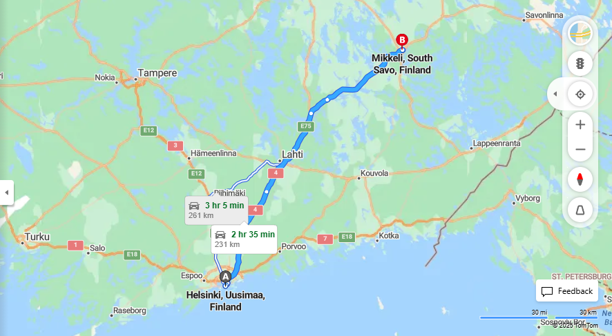 Helsingista Mikkeliin - Etaisyys, Ajo, Liikenne ja Matkustusvaihtoehdot