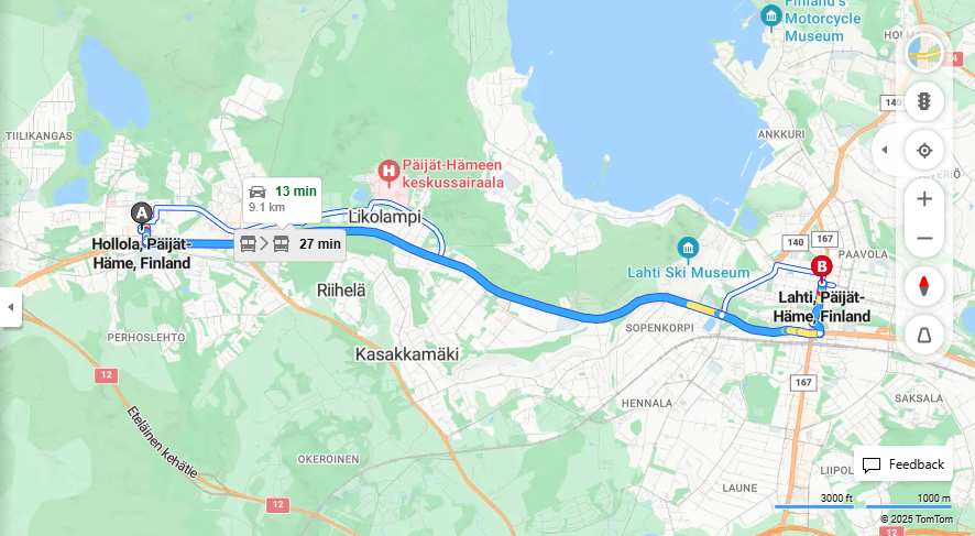 Hollolasta Lahteen - Etaisyys, Ajo, Kuljetus ja Matkustusvaihtoehdot