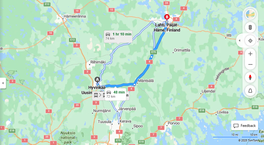 Hyvinkaasta Lahteen - Etaisyys, Ajomatka, Kuljetus ja Matkustusvaihtoehdot