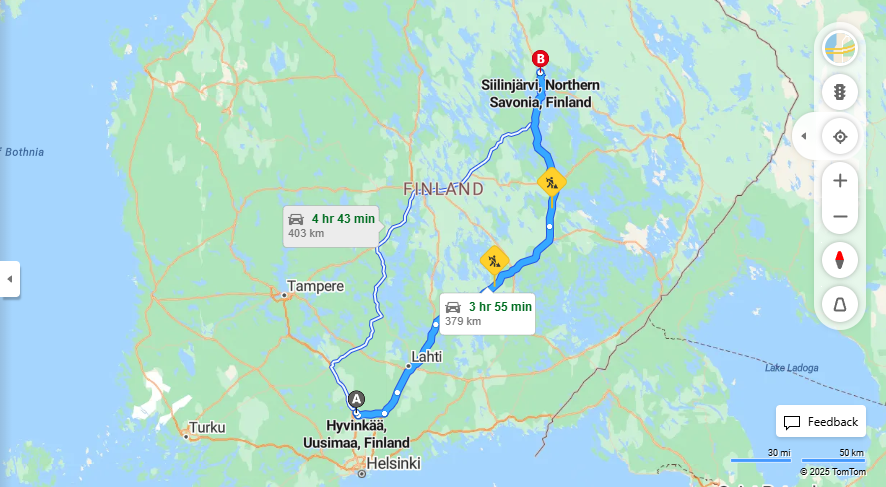 Hyvinkaasta Siilinjarvelle - Etaisyys, Ajo, Kuljetus ja Matkustusvaihtoehdot
