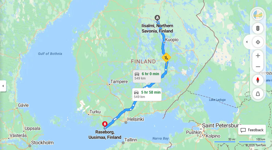 Iisalmesta Raseporiin - Etaisyys, Ajo, Liikenne ja Matkustusvaihtoehdot
