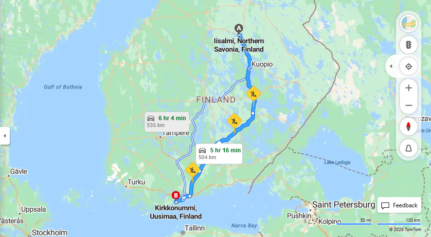 Iisalmi - Kirkkonummi: Etaisyys, Ajokustannukset ja Matkavaihtoehdot