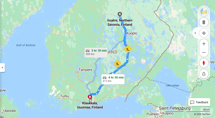 Iisalmi - Klaukkala: Etaisyys, Ajo, Liikkumis- ja Matkustamisvaihtoehdot