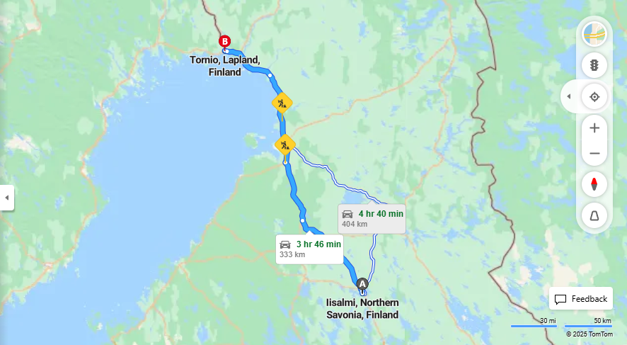 Iisalmi - Tornio: Matka, Ajo, Kuljetus ja Matkustusvaihtoehdot