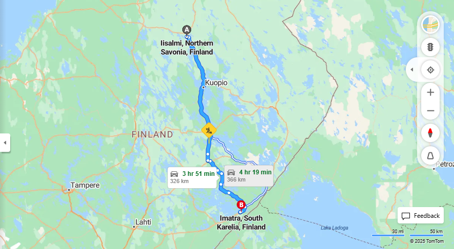 Iisalmista Imatralle - Etaisyys, Ajo, Liikenne ja Matkustamisvaihtoehdot