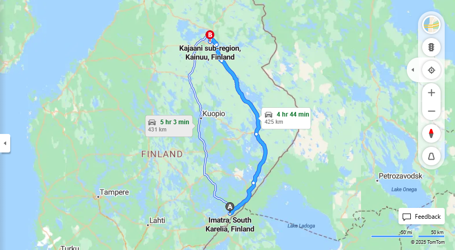 Imatralta Kajaaniin - Etaisyys, Ajo, Kuljetus ja Matkustamisvaihtoehdot