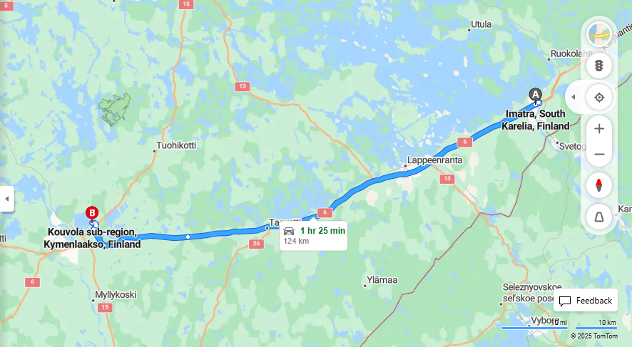 Imatralta Kouvolaan - Etaisyys, ajo, liikenne ja matkustusvaihtoehdot
