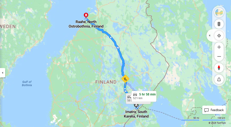 Imatralta Raaheseen - Etaisyys, Ajo, Kuljetus ja Matkustusvaihtoehdot