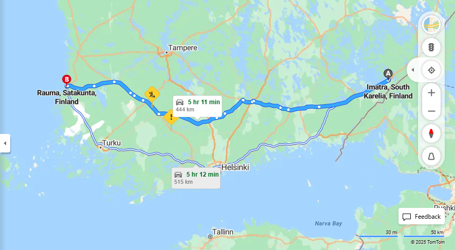 Imatralta Raumalle - Etaisyys, Ajo, Kuljetus ja Matkustamisvaihtoehdot