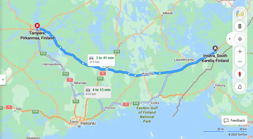 Imatralta Tampereelle - Etaisyys, Ajo, Kuljetus ja Matkustusvaihtoehdot