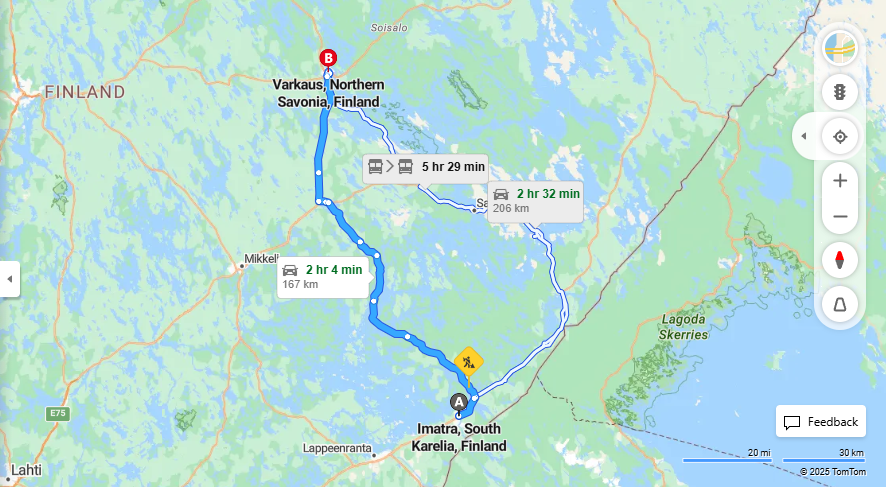 Imatralta Varkauteen - Etaisyys, Ajo, Kuljetus ja Matkustusvaihtoehdot