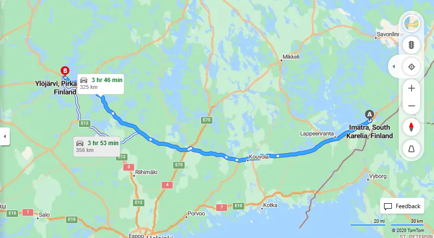 Imatran ja Ylojarven valinen matka: Etaisyydet, Ajomatkat, Kuljetus ja Matkustamisvaihtoehdot