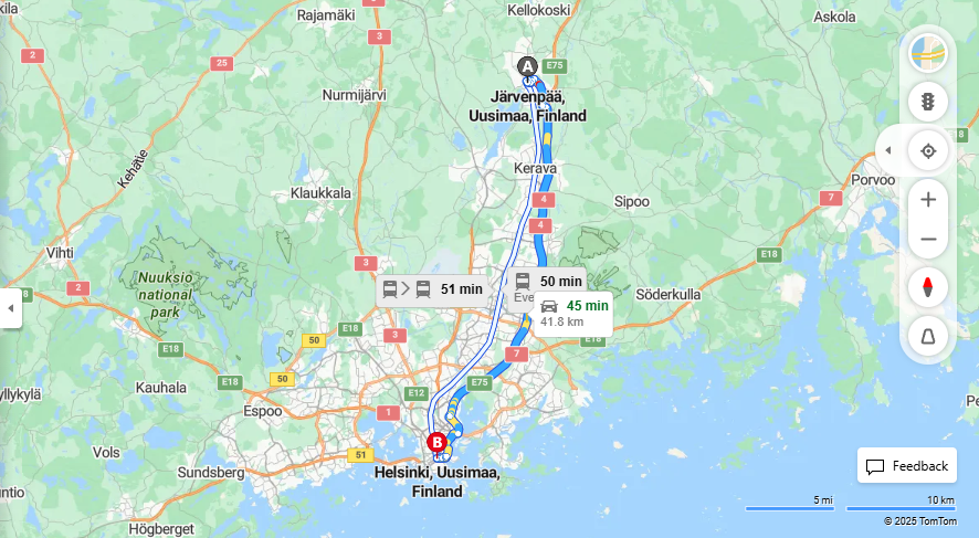 Jarvenpaasta Helsinkiin - Etaisyys, Ajo, Liikennemuodot ja Matkavaihtoehdot