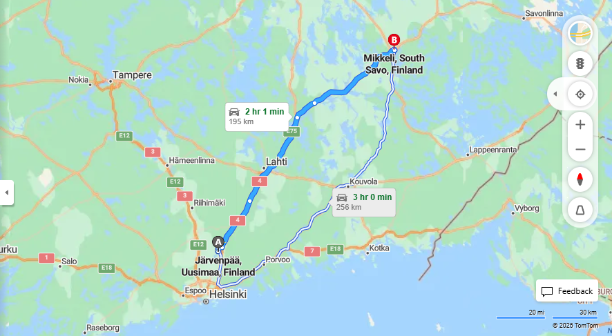 Jarvenpaasta Mikkeliin - Etaisyys, Ajo, Kuljetus ja Matkustusvaihtoehdot