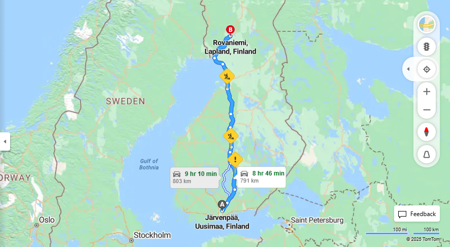Jarvenpaasta Rovaniemelle - Etaisyys, Ajo, Kuljetus ja Matkustusvaihtoehdot