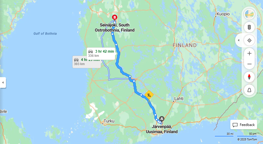 Jarvenpaasta Seinajoelle - Matka, Ajo, Kuljetus ja Matkustusvaihtoehdot