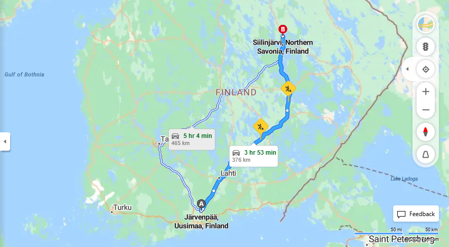 Jarvenpaasta Siilinjarvelle - Etaisyys, Ajo, Liikenne ja Matkustamisvaihtoehdot