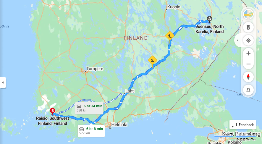 Joensuusta Raisioon - Etaisyys, Ajo, Kuljetus ja Matkustusvaihtoehdot