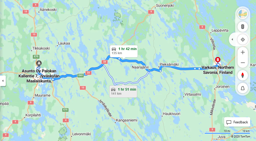 Jyvaskylan Maalaiskunta Varkauteen: Valimatka, Ajo, Liikenne ja Matkustusvaihtoehdot