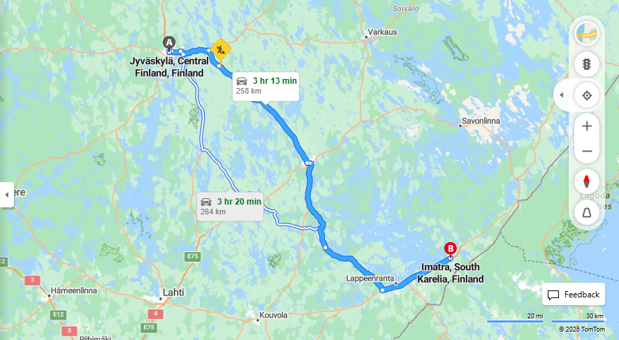 Jyvaskylasta Imatralle - Etaisyys, Ajo, Liikenne ja Matkustusvaihtoehdot