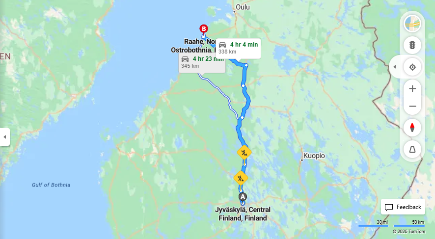 Jyvaskylasta Raaheen - Matka, Ajo, Kuljetus ja Matkustamisvaihtoehdot