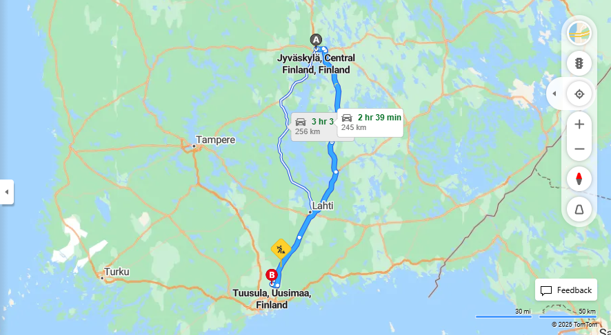Jyvaskylasta Tuusulaan - Etaisyys, Ajo, Kuljetus ja Matkustusmahdollisuudet