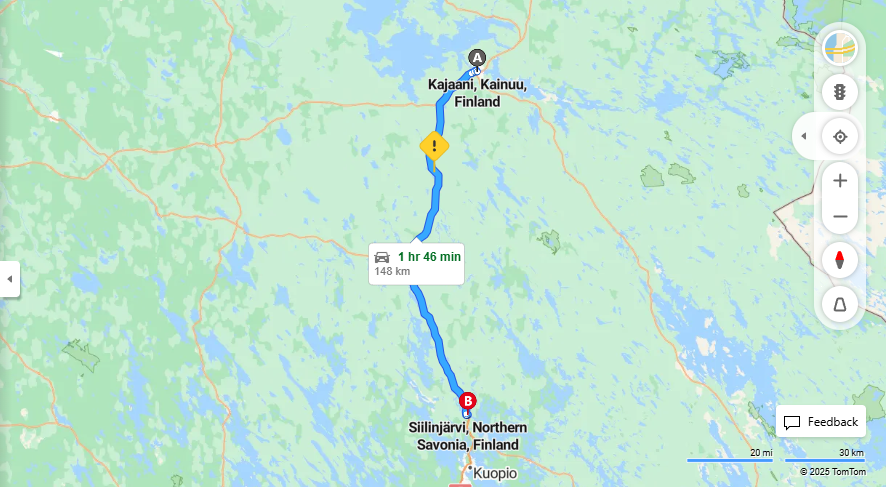 Kajaani Siilinjarvi - Matka, Ajo, Kuljetus ja Matkustusvaihtoehdot