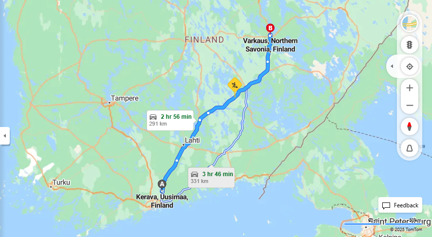Keravasta Varkauteen - Etaisyys, Ajo, Liikennemuodot ja Matkustusvaihtoehdot