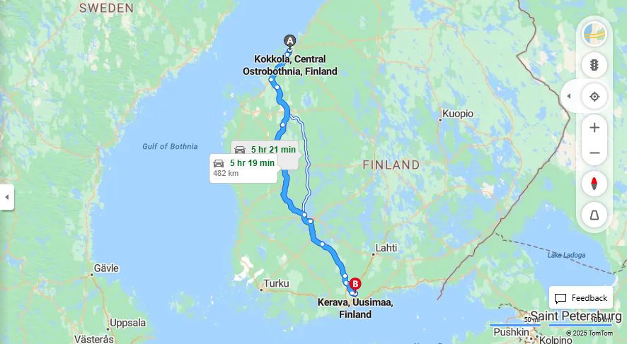 Kokkola-Kerava: Etaisyys, Ajo, Liikenne ja Matkustusvaihtoehdot