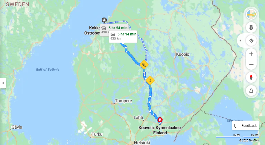 Kokkola-Kouvola: Etaisyys, Ajomatka, Liikkumis- ja Matkustamisvaihtoehdot