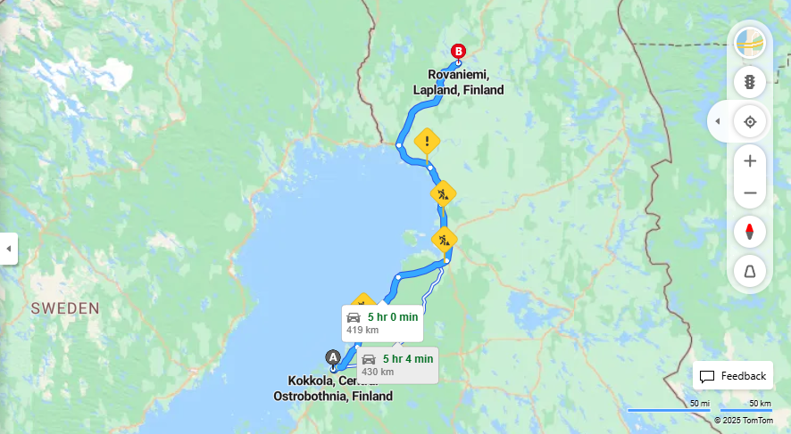 Kokkola-Rovaniemi: Etaisyys, Ajomatka, Liikennemuodot ja Matkustusvaihtoehdot