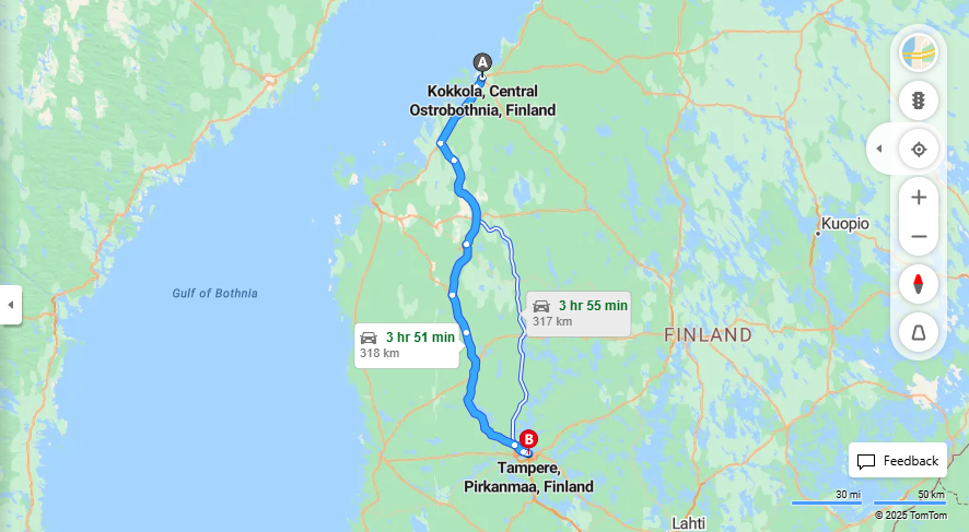 Kokkola-Tampere: Valimatka, Ajoreitit ja Matkustusvaihtoehdot