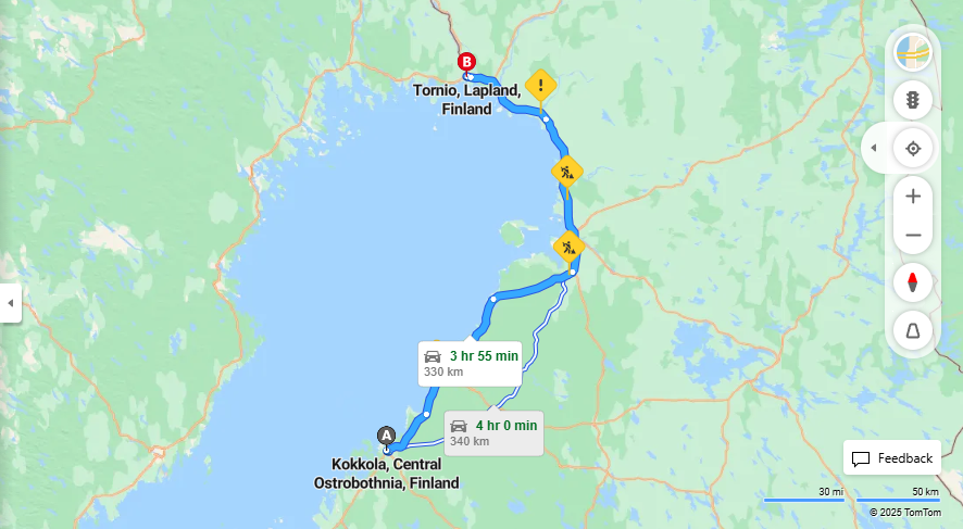 Kokkola-Tornio: Etaisyys, Ajo, Kuljetus ja Matkustusvaihtoehdot