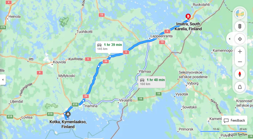 Kotkasta Imatralle - Etaisyys, Ajo, Kuljetus ja Matkustusvaihtoehdot