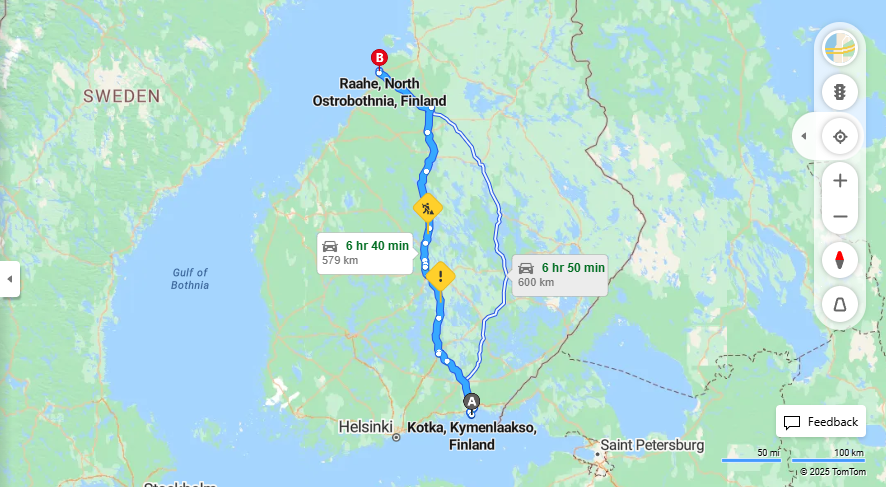 Kotkasta Raaheen - Etaisyys, Ajo, Kuljetus ja Matkustamisvaihtoehdot