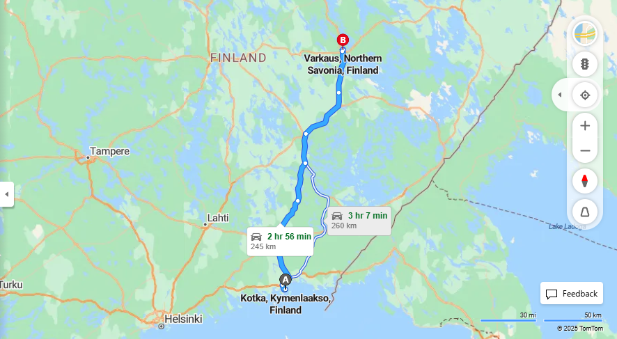 Kotkasta Varkauteen - Etaisyys, Ajaminen, Liikkumistavat ja Matkustusvaihtoehdot