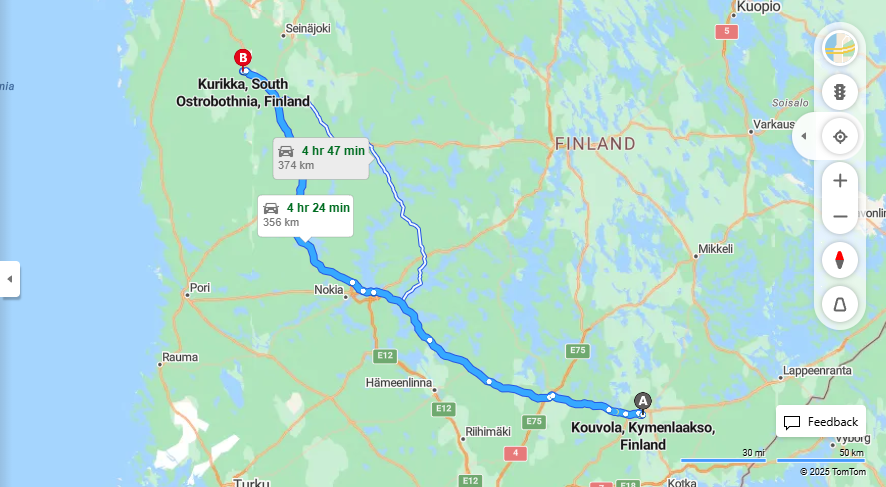 Kouvolasta Kurikkaan - Etaisyys, Ajaminen, Kuljetus ja Matkustusvaihtoehdot