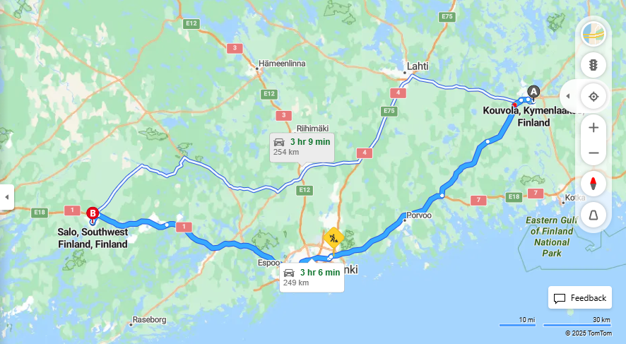 Kouvolasta Saloon - Etaisyys, Ajo, Liikenne ja Matkustamisvaihtoehdot