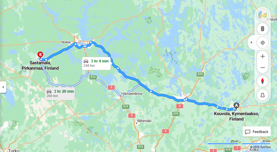 Kouvolasta Sastamalaan - Etaisyys, Ajo, Kuljetus ja Matkustusvaihtoehdot
