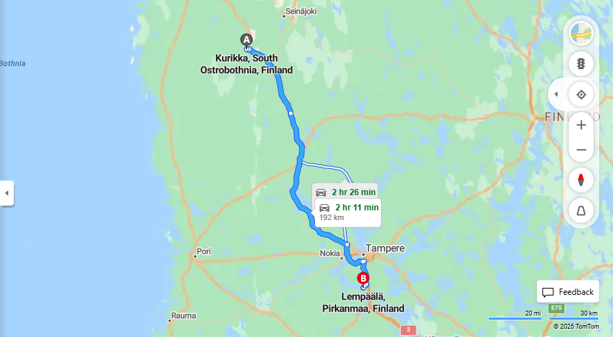 Kurikasta Lempaalaan - Etaisyys, Ajo, Kuljetus ja Matkustusmahdollisuudet