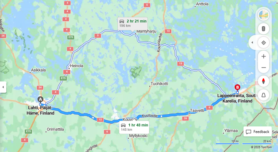 Lahti - Lappeenranta: Etaisyys, Ajo, Liikenne ja Matkustamisvaihtoehdot