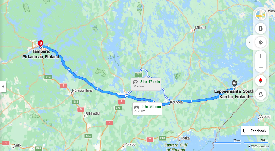 Lappeenrannasta Tampereelle - Etaisyys, Ajomatka, Liikkumisvaihtoehdot ja Matkustusmahdollisuudet