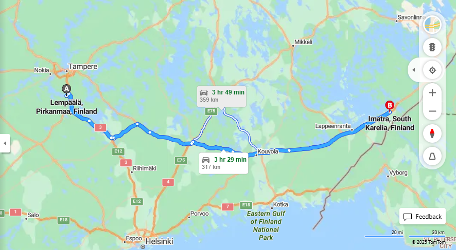 Lempaalasta Imatralle - Etaisyys, Ajo, Kuljetus ja Matkustusvaihtoehdot