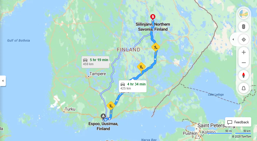 Matka Espoosta Siilinjarvelle - Etaisyys, Ajo, Kuljetus ja Matkustusmahdollisuudet