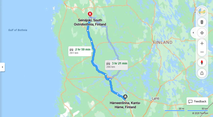 Matka Hameenlinnasta Seinajoelle - Etaisyys, Ajo, Kuljetus ja Matkustusvaihtoehdot