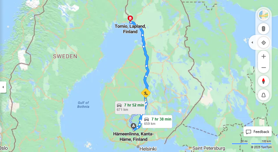 Matka Hameenlinnasta Tornioon - Etaisyys, Ajomatka, Kuljetus ja Matkustusmahdollisuudet