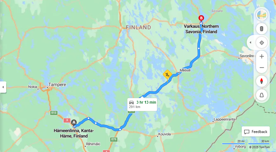 Matka Hameenlinnasta Varkauteen - Etaisyys, Ajaminen, Kuljetus ja Matkavaihtoehdot
