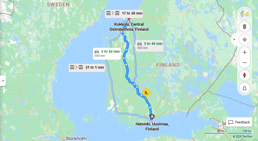 Matka Helsingista Kokkolaan - Etaisyys, Ajo, Liikenne ja Matkustusmahdollisuudet