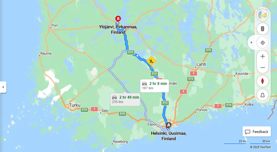 Matka Helsingista Ylojarvelle - Etaisyys, Ajaminen, Kuljetus ja Matkustusvaihtoehdot